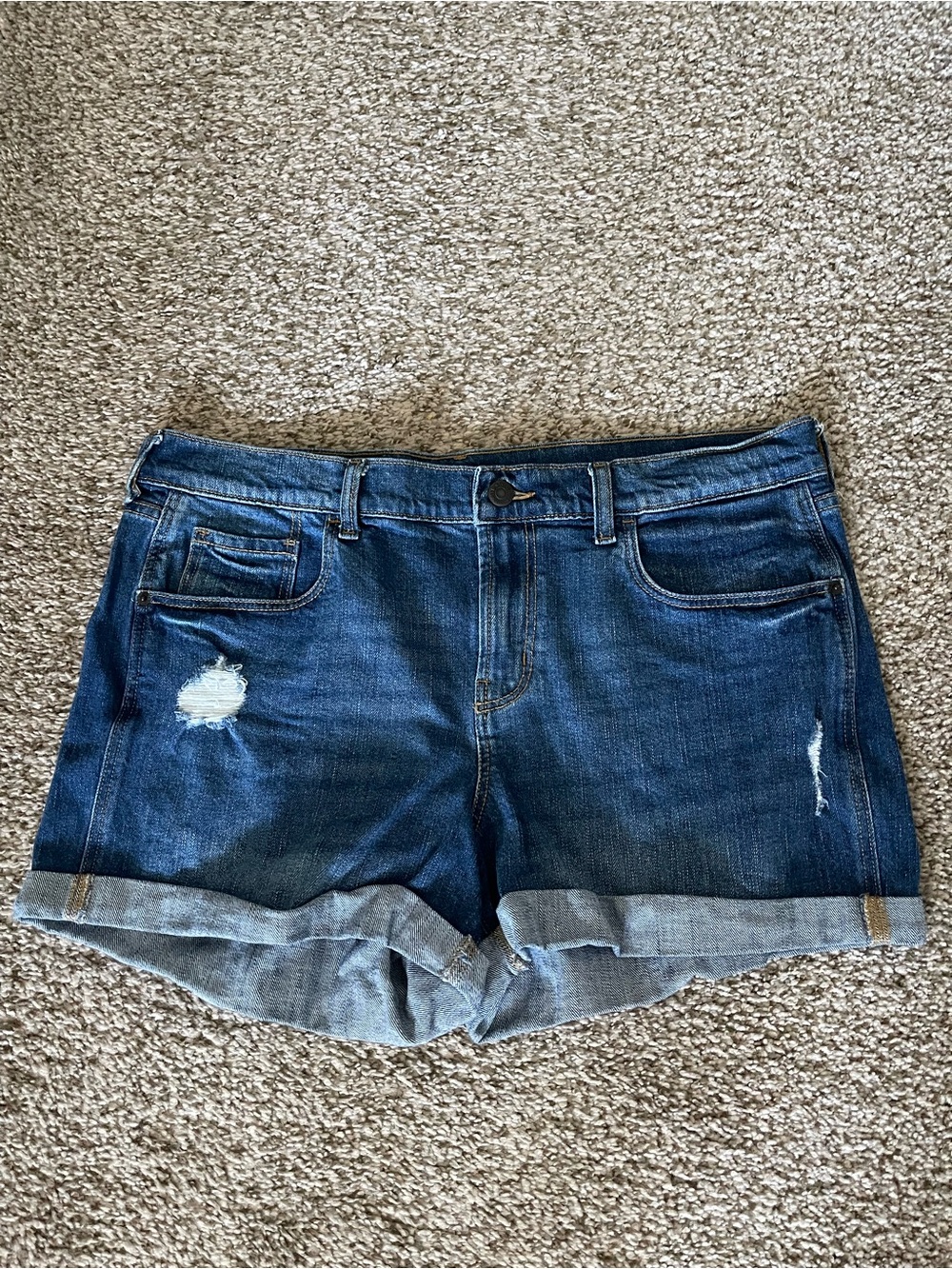 Old Navy Dark Blue Rolled Cuff Jean Shorts